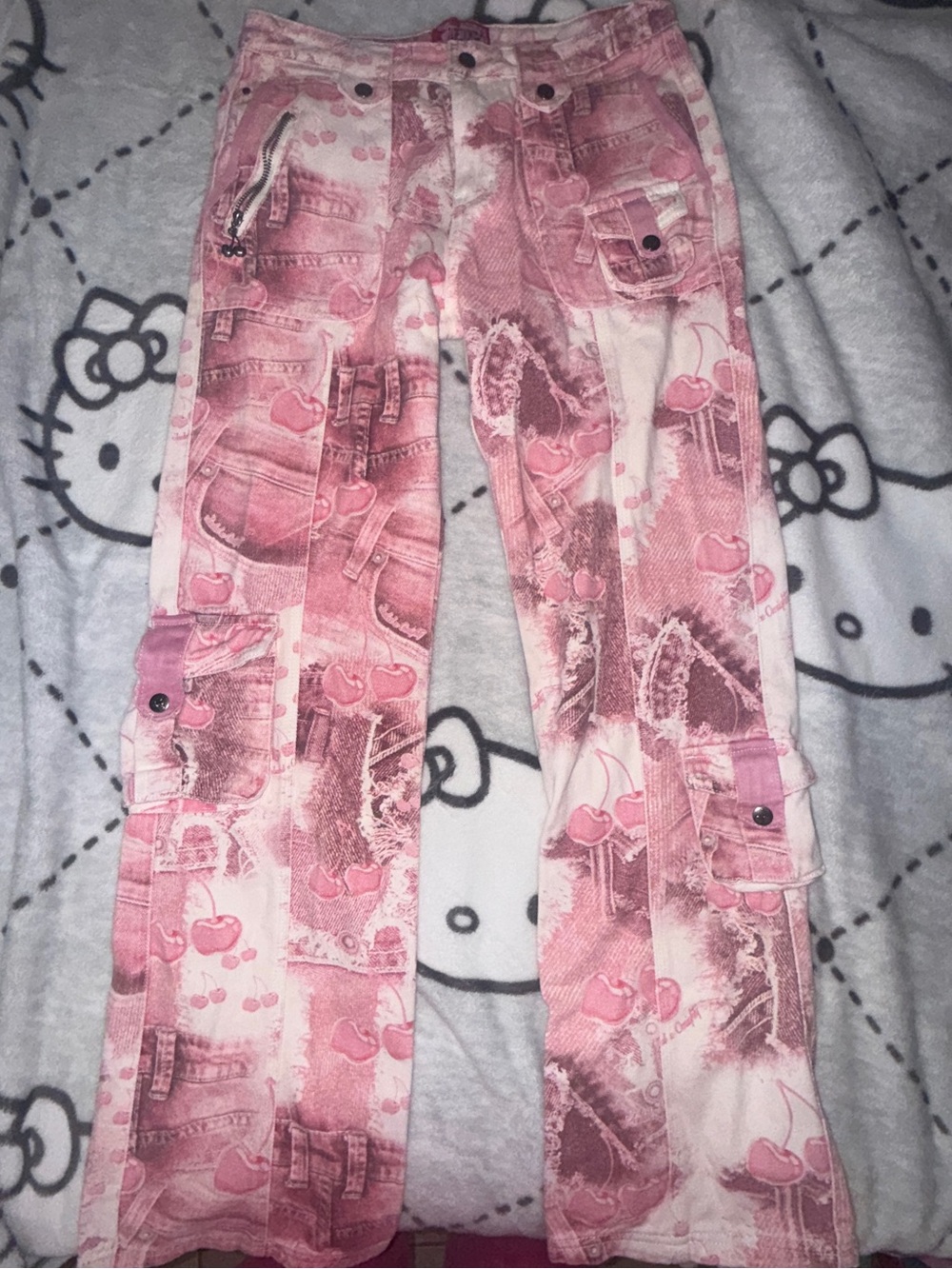 Jaded London x O-Mighty "Cherry Babygirl" denim cargo pants - Picture 4 of 7